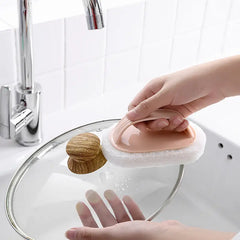 Household Cleaning Brush with Decontamination Sponge